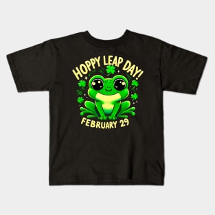 Funny Frog Hoppy Leap Day February 29 Birthday Leap Year Kids T-Shirt